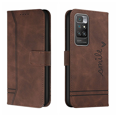 Funda de Cuero Cartera con Soporte Carcasa H01X para Xiaomi Redmi 10 (2022) Marron