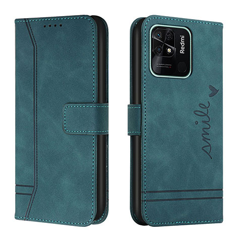 Funda de Cuero Cartera con Soporte Carcasa H01X para Xiaomi Redmi 10 Power Verde