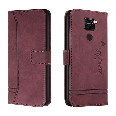 Funda de Cuero Cartera con Soporte Carcasa H01X para Xiaomi Redmi 10X 4G Rojo