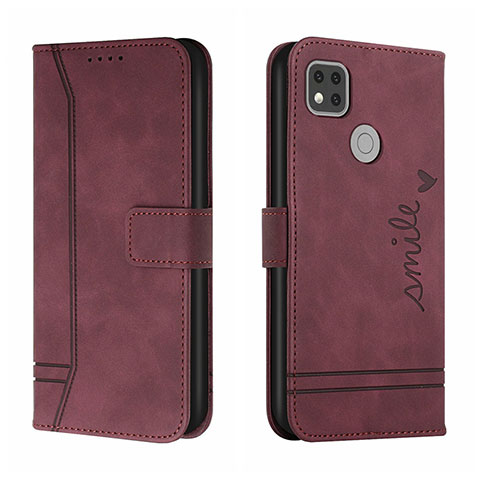 Funda de Cuero Cartera con Soporte Carcasa H01X para Xiaomi Redmi 9 India Rojo