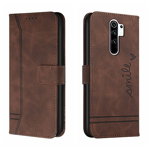 Funda de Cuero Cartera con Soporte Carcasa H01X para Xiaomi Redmi 9 Marron