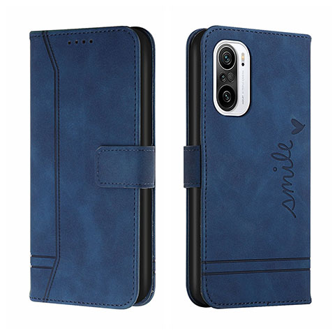 Funda de Cuero Cartera con Soporte Carcasa H01X para Xiaomi Redmi K40 5G Azul