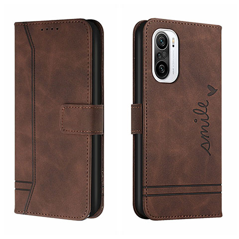 Funda de Cuero Cartera con Soporte Carcasa H01X para Xiaomi Redmi K40 5G Marron