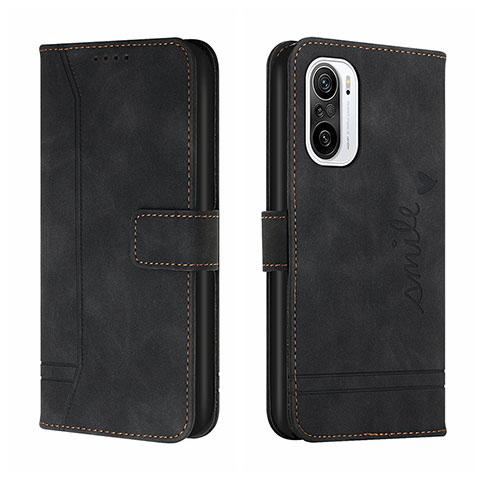 Funda de Cuero Cartera con Soporte Carcasa H01X para Xiaomi Redmi K40 Pro 5G Negro