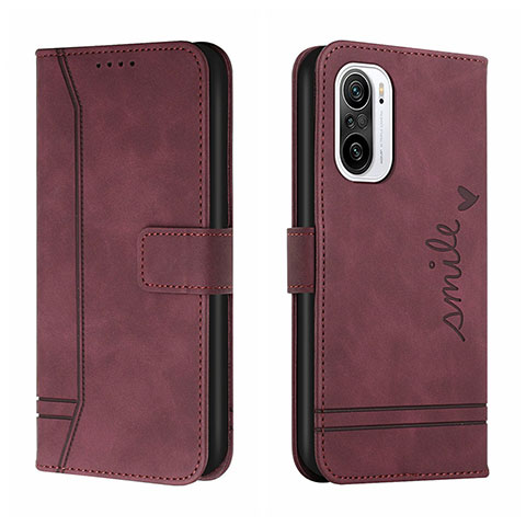 Funda de Cuero Cartera con Soporte Carcasa H01X para Xiaomi Redmi K40 Pro+ Plus 5G Rojo