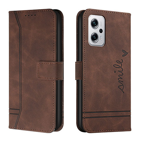 Funda de Cuero Cartera con Soporte Carcasa H01X para Xiaomi Redmi K50i 5G Marron