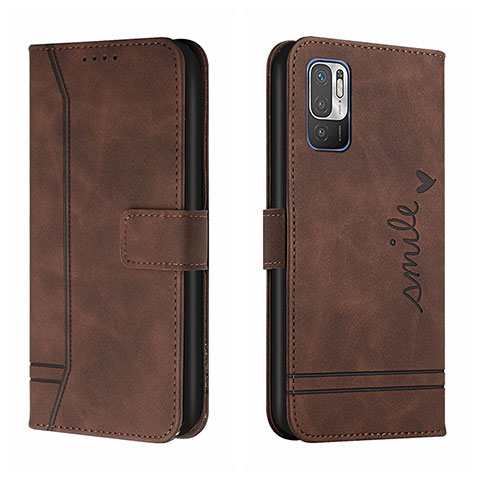 Funda de Cuero Cartera con Soporte Carcasa H01X para Xiaomi Redmi Note 10 5G Marron