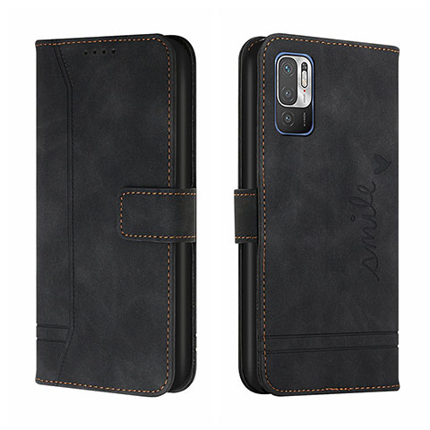 Funda de Cuero Cartera con Soporte Carcasa H01X para Xiaomi Redmi Note 10 5G Negro