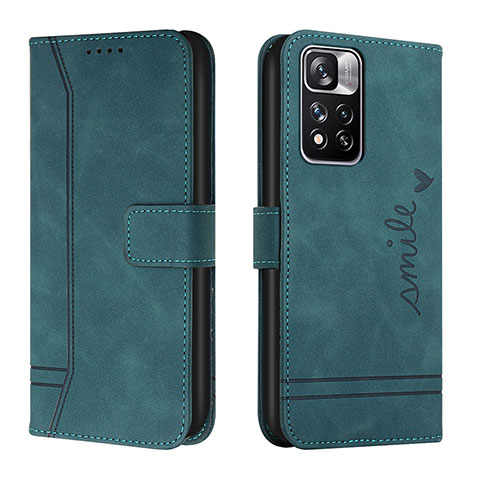 Funda de Cuero Cartera con Soporte Carcasa H01X para Xiaomi Redmi Note 11 Pro+ Plus 5G Verde