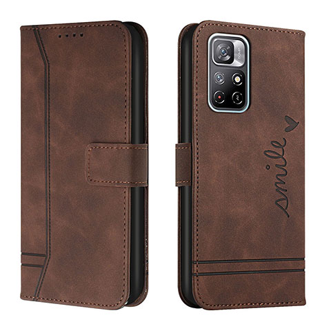 Funda de Cuero Cartera con Soporte Carcasa H01X para Xiaomi Redmi Note 11T 5G Marron