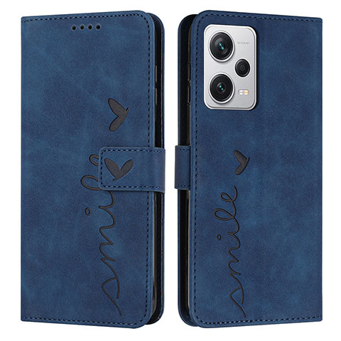 Funda de Cuero Cartera con Soporte Carcasa H01X para Xiaomi Redmi Note 12 Pro+ Plus 5G Azul