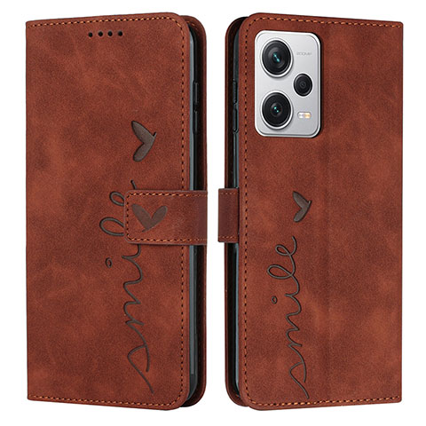 Funda de Cuero Cartera con Soporte Carcasa H01X para Xiaomi Redmi Note 12 Pro+ Plus 5G Marron