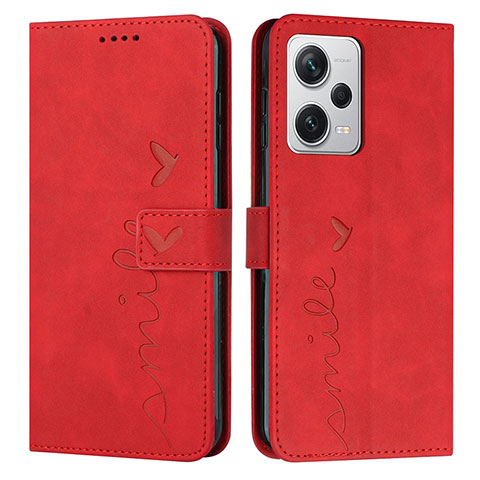 Funda de Cuero Cartera con Soporte Carcasa H01X para Xiaomi Redmi Note 12 Pro+ Plus 5G Rojo