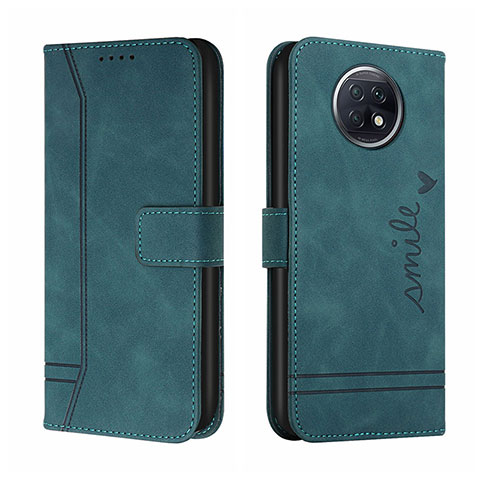 Funda de Cuero Cartera con Soporte Carcasa H01X para Xiaomi Redmi Note 9 5G Verde