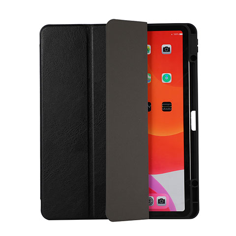 Funda de Cuero Cartera con Soporte Carcasa H02 para Apple iPad Pro 12.9 (2020) Negro