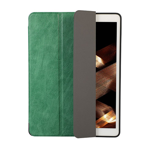 Funda de Cuero Cartera con Soporte Carcasa H02 para Apple New iPad 9.7 (2018) Verde