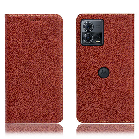 Funda de Cuero Cartera con Soporte Carcasa H02P para Motorola Moto Edge S30 Pro 5G Marron