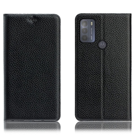 Funda de Cuero Cartera con Soporte Carcasa H02P para Motorola Moto G50 Negro