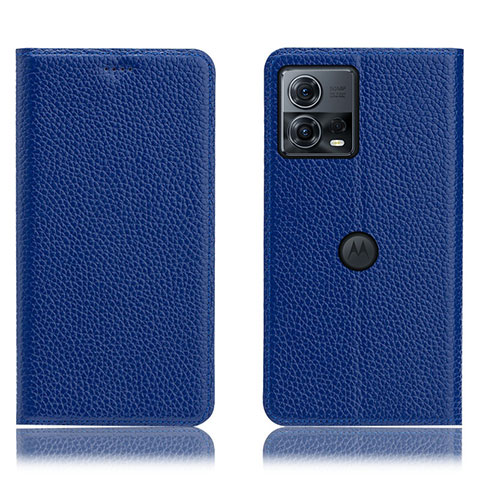 Funda de Cuero Cartera con Soporte Carcasa H02P para Motorola Moto S30 Pro 5G Azul