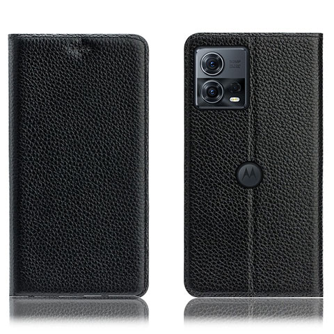 Funda de Cuero Cartera con Soporte Carcasa H02P para Motorola Moto S30 Pro 5G Negro