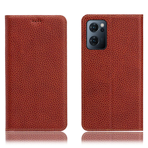 Funda de Cuero Cartera con Soporte Carcasa H02P para OnePlus Nord CE 2 5G Marron