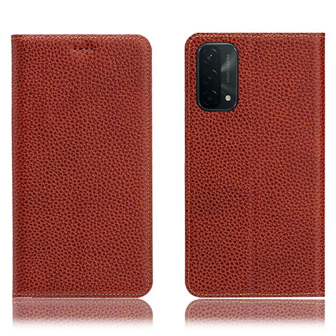 Funda de Cuero Cartera con Soporte Carcasa H02P para OnePlus Nord N200 5G Marron