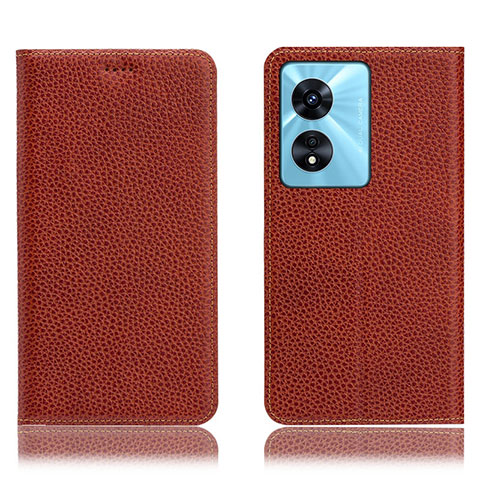 Funda de Cuero Cartera con Soporte Carcasa H02P para Oppo A1 5G Marron