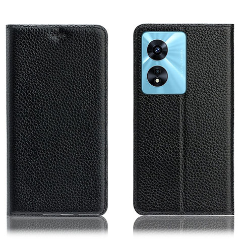 Funda de Cuero Cartera con Soporte Carcasa H02P para Oppo A18 Negro