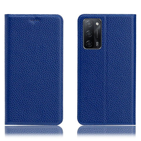 Funda de Cuero Cartera con Soporte Carcasa H02P para Oppo A53s 5G Azul