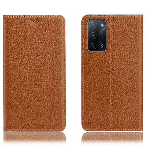 Funda de Cuero Cartera con Soporte Carcasa H02P para Oppo A53s 5G Marron Claro