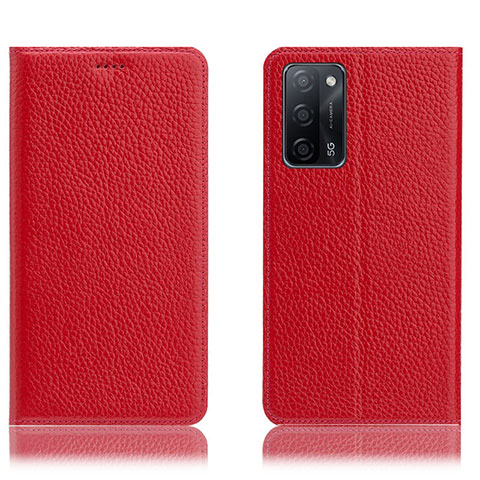 Funda de Cuero Cartera con Soporte Carcasa H02P para Oppo A53s 5G Rojo