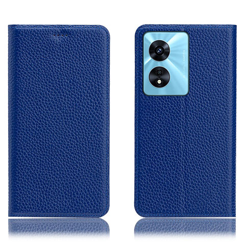 Funda de Cuero Cartera con Soporte Carcasa H02P para Oppo A58 4G Azul