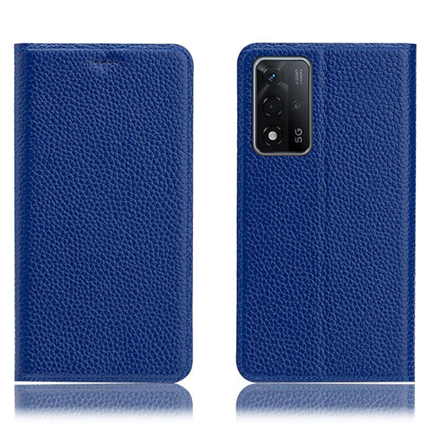 Funda de Cuero Cartera con Soporte Carcasa H02P para Oppo A93s 5G Azul