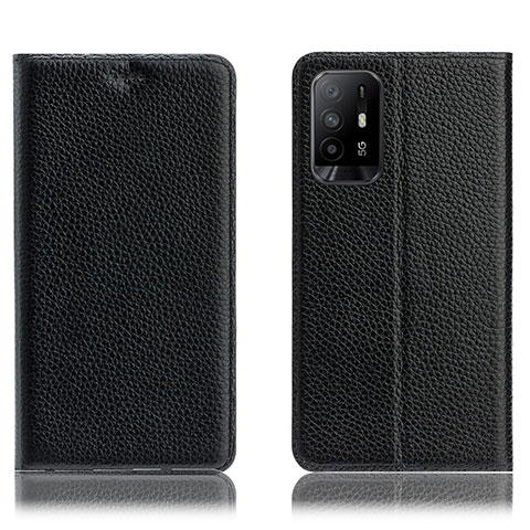 Funda de Cuero Cartera con Soporte Carcasa H02P para Oppo A95 5G Negro