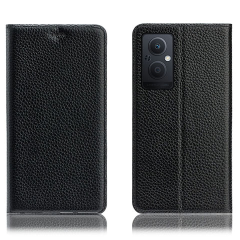 Funda de Cuero Cartera con Soporte Carcasa H02P para Oppo A96 5G Negro