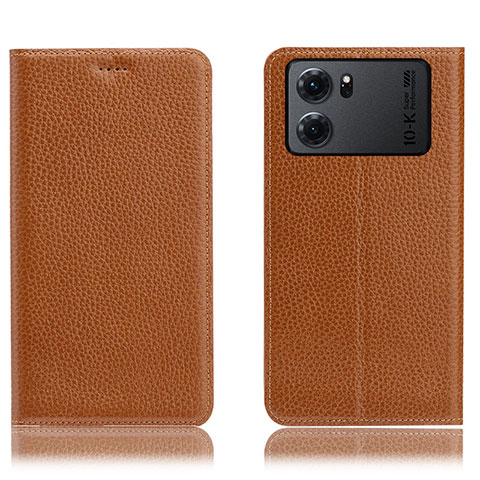 Funda de Cuero Cartera con Soporte Carcasa H02P para Oppo K10 5G Marron Claro