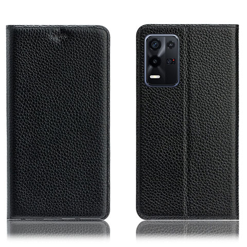 Funda de Cuero Cartera con Soporte Carcasa H02P para Oppo K9X 5G Negro