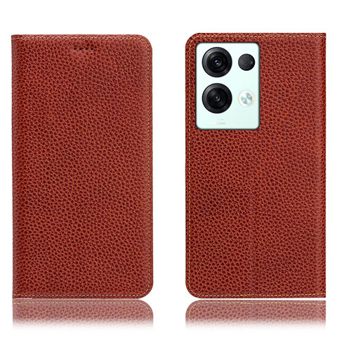 Funda de Cuero Cartera con Soporte Carcasa H02P para Oppo Reno8 Pro+ Plus 5G Marron