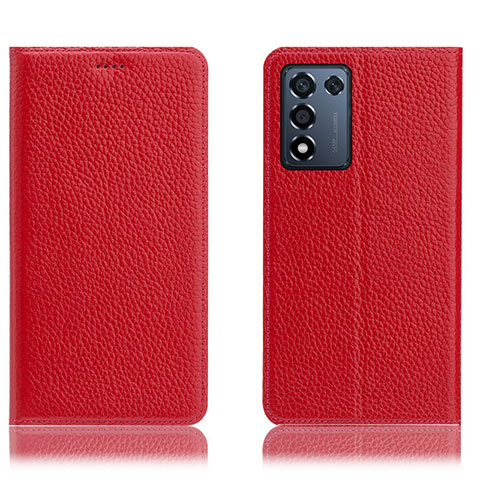 Funda de Cuero Cartera con Soporte Carcasa H02P para Realme 9 SE 5G Rojo