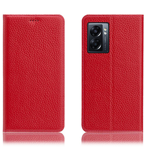 Funda de Cuero Cartera con Soporte Carcasa H02P para Realme Narzo 50 5G Rojo