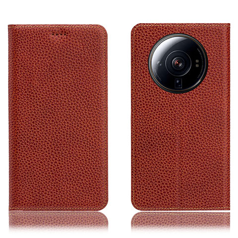 Funda de Cuero Cartera con Soporte Carcasa H02P para Xiaomi Mi 12 Ultra 5G Marron