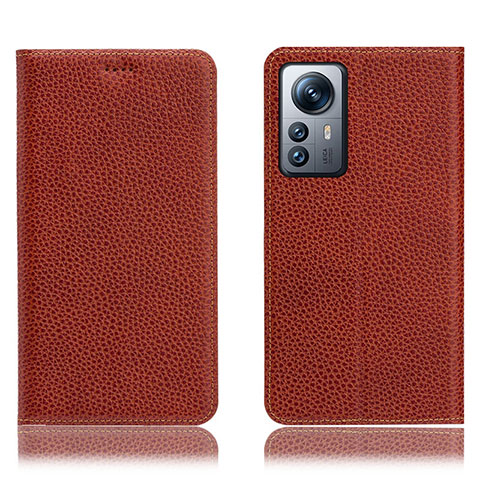 Funda de Cuero Cartera con Soporte Carcasa H02P para Xiaomi Mi 12S 5G Marron