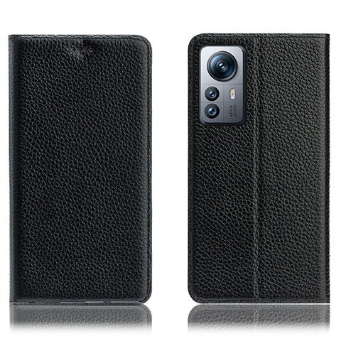 Funda de Cuero Cartera con Soporte Carcasa H02P para Xiaomi Mi 12S 5G Negro