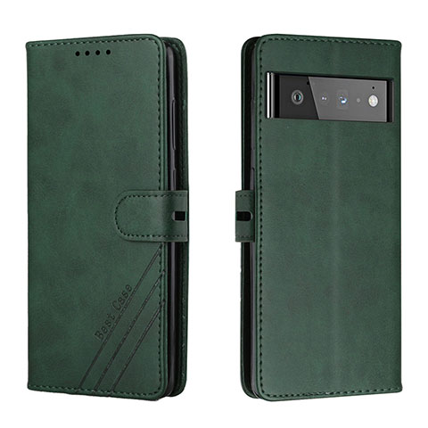 Funda de Cuero Cartera con Soporte Carcasa H02X para Google Pixel 6 5G Verde