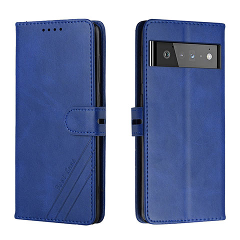 Funda de Cuero Cartera con Soporte Carcasa H02X para Google Pixel 6 Pro 5G Azul