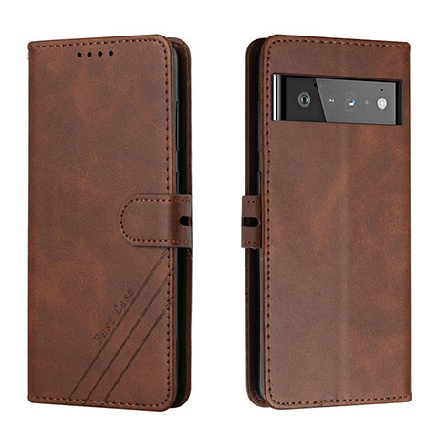 Funda de Cuero Cartera con Soporte Carcasa H02X para Google Pixel 6 Pro 5G Marron