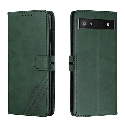 Funda de Cuero Cartera con Soporte Carcasa H02X para Google Pixel 6a 5G Verde