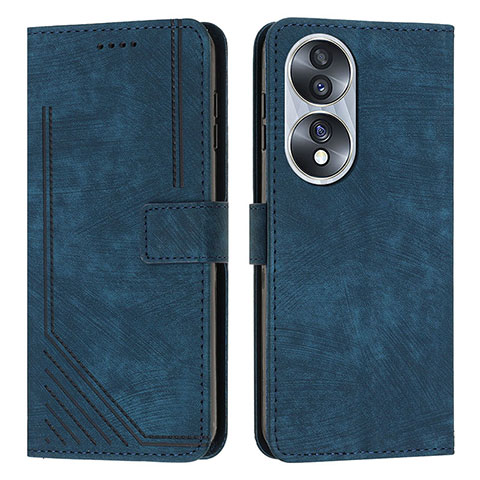 Funda de Cuero Cartera con Soporte Carcasa H02X para Huawei Honor 70 5G Azul