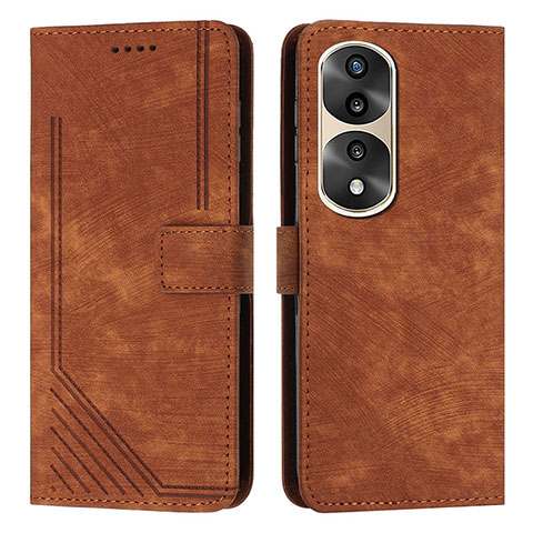 Funda de Cuero Cartera con Soporte Carcasa H02X para Huawei Honor 70 Pro+ Plus 5G Marron