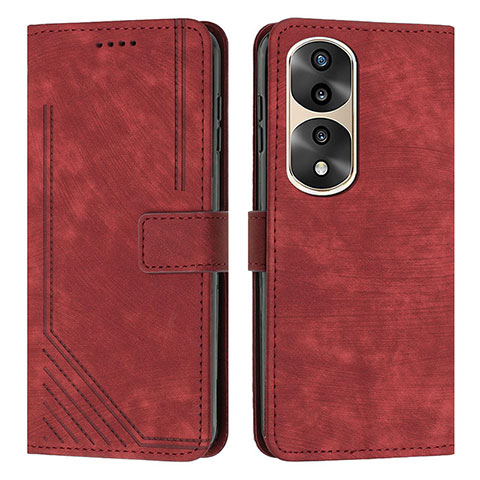 Funda de Cuero Cartera con Soporte Carcasa H02X para Huawei Honor 70 Pro+ Plus 5G Rojo